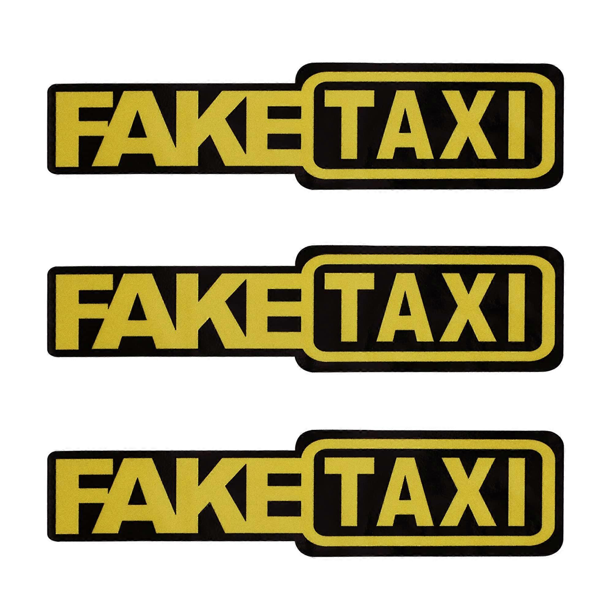 3pcs Fake Taxi Reflective Car Stickers Waterproof Funny Vinyl Decals for Bumper Window Motorcycle