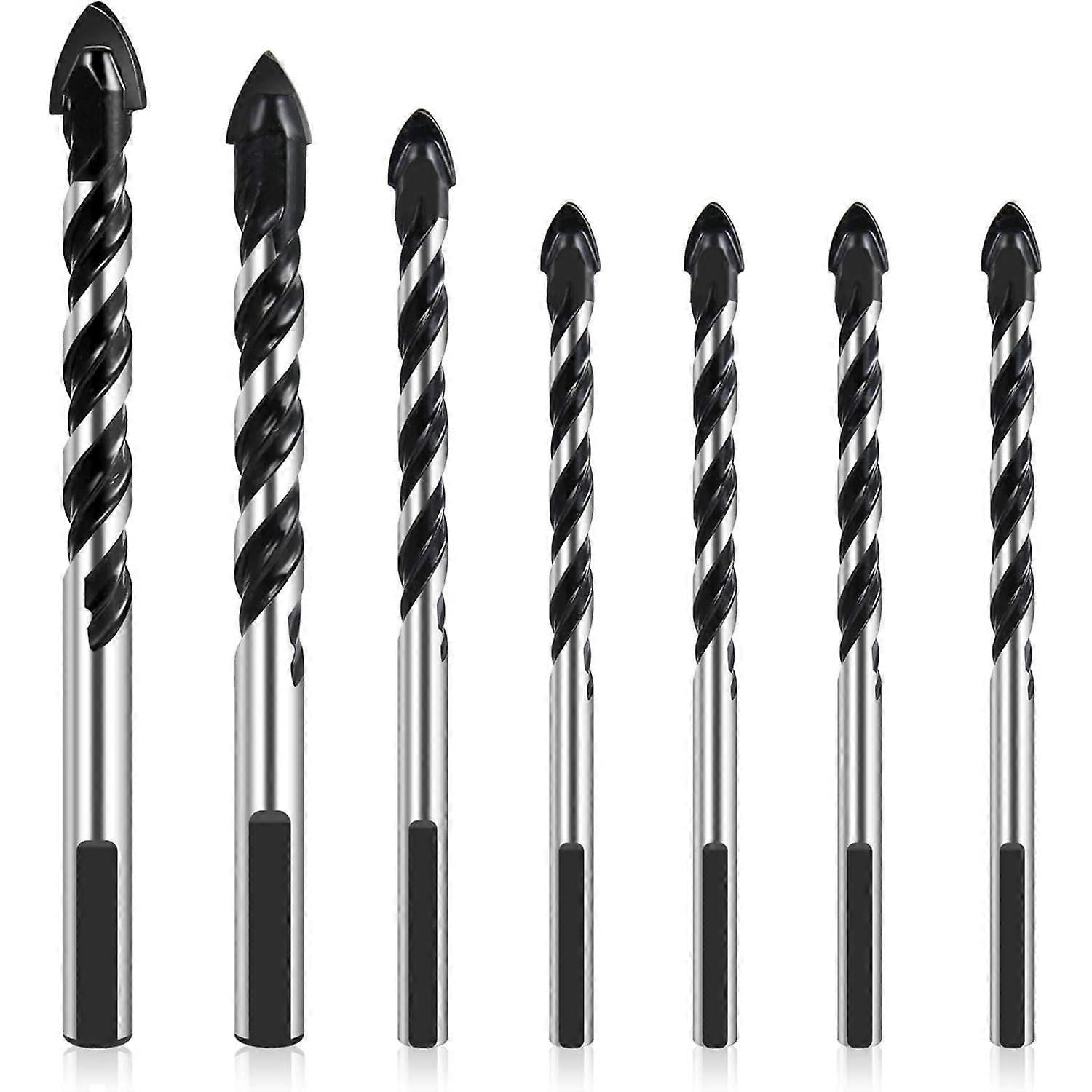 7-Piece Tile/Glass Drill Bit Set, Triangle Alloy Drill Bit Set