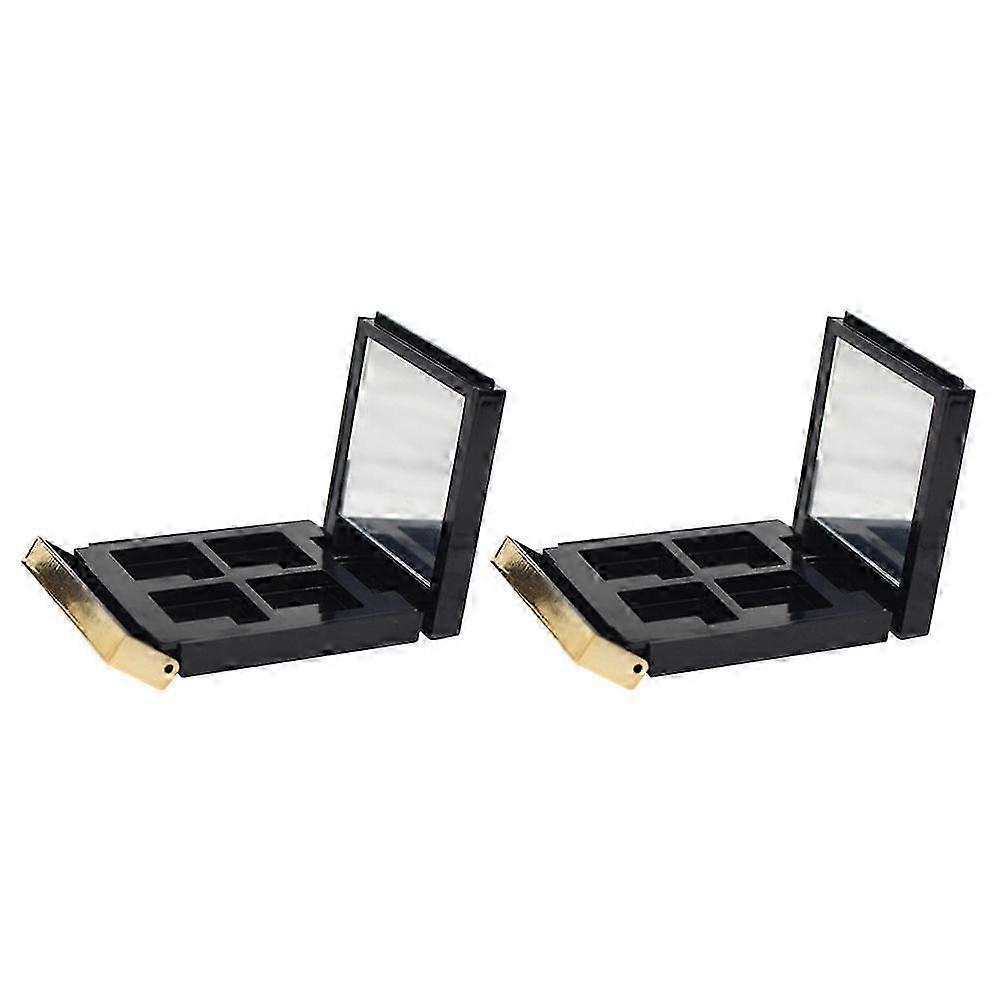 Gold Edge Eyeshadow Palette Empty Storage Case for Home 2Pcs Pack