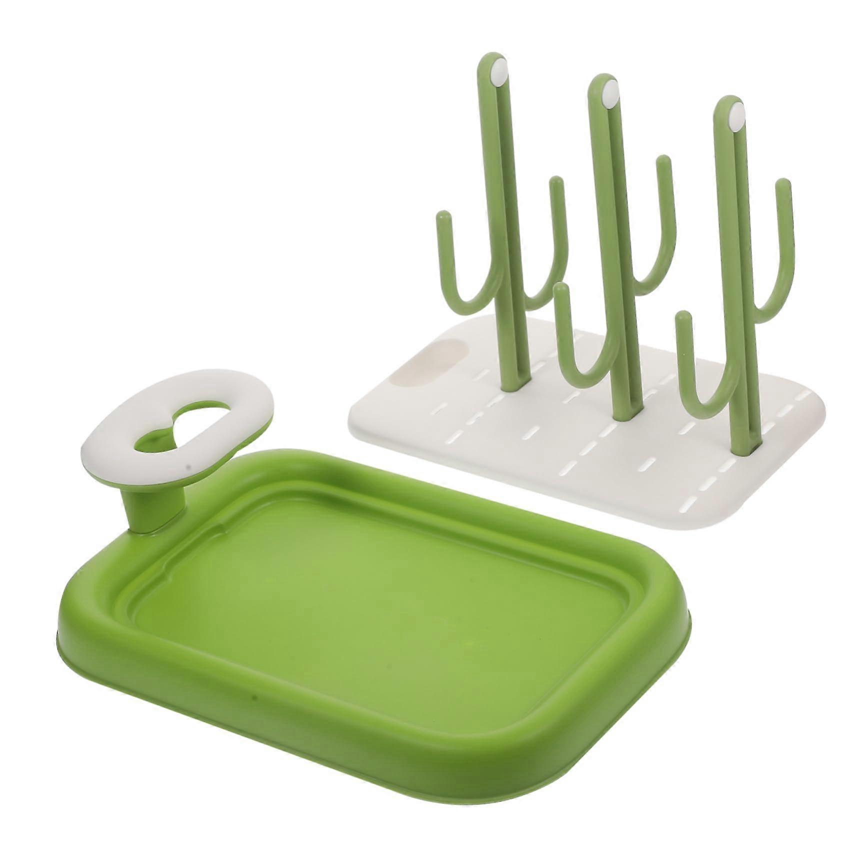 Bottle Drying Rack with Secure Upright Drying and Easy Clean Tray for Bottles Cups and Mugs