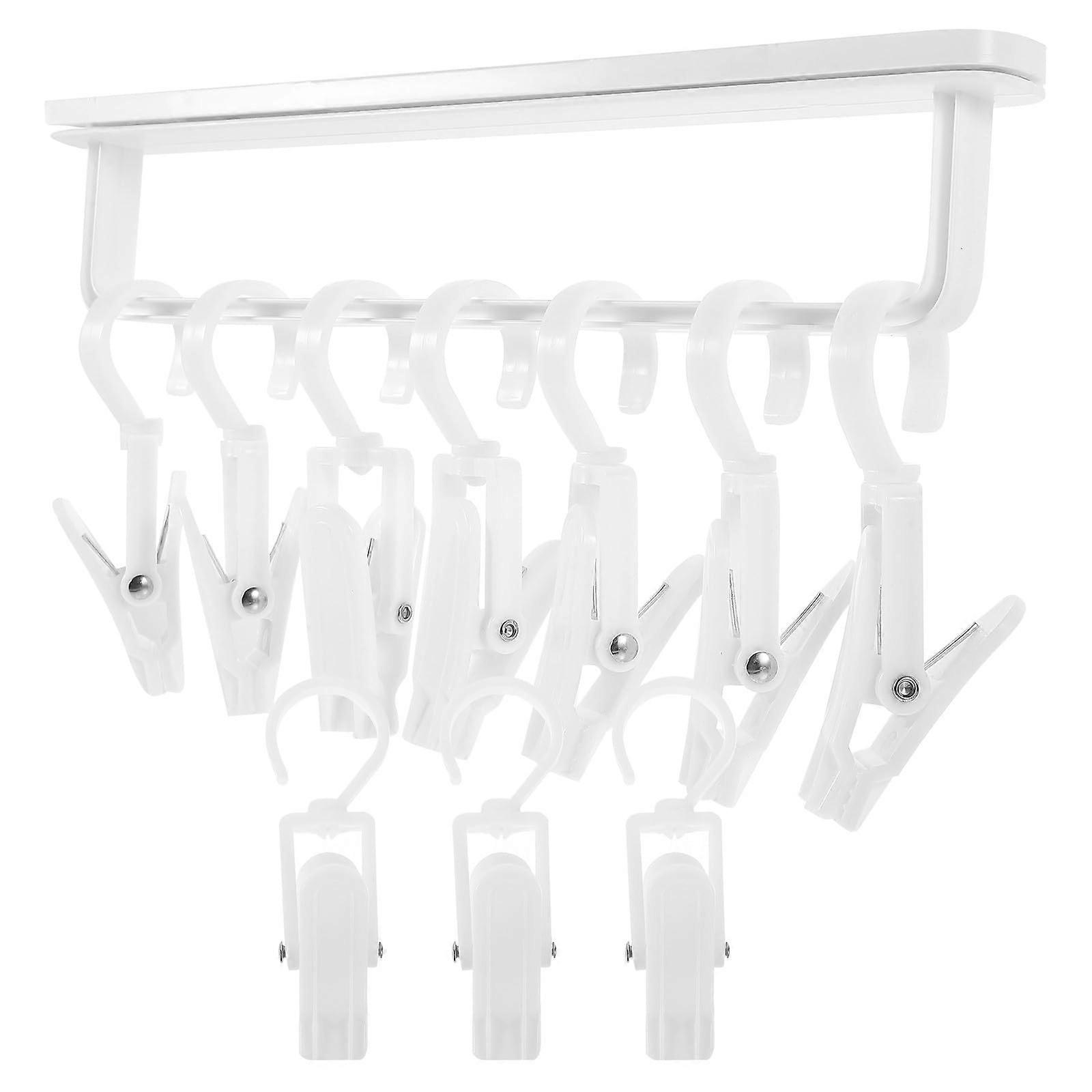 Extendable Closet Rod with Clips Adhesive Mounted Wardrobe Clothes Hanger for SpaceSaving Storage