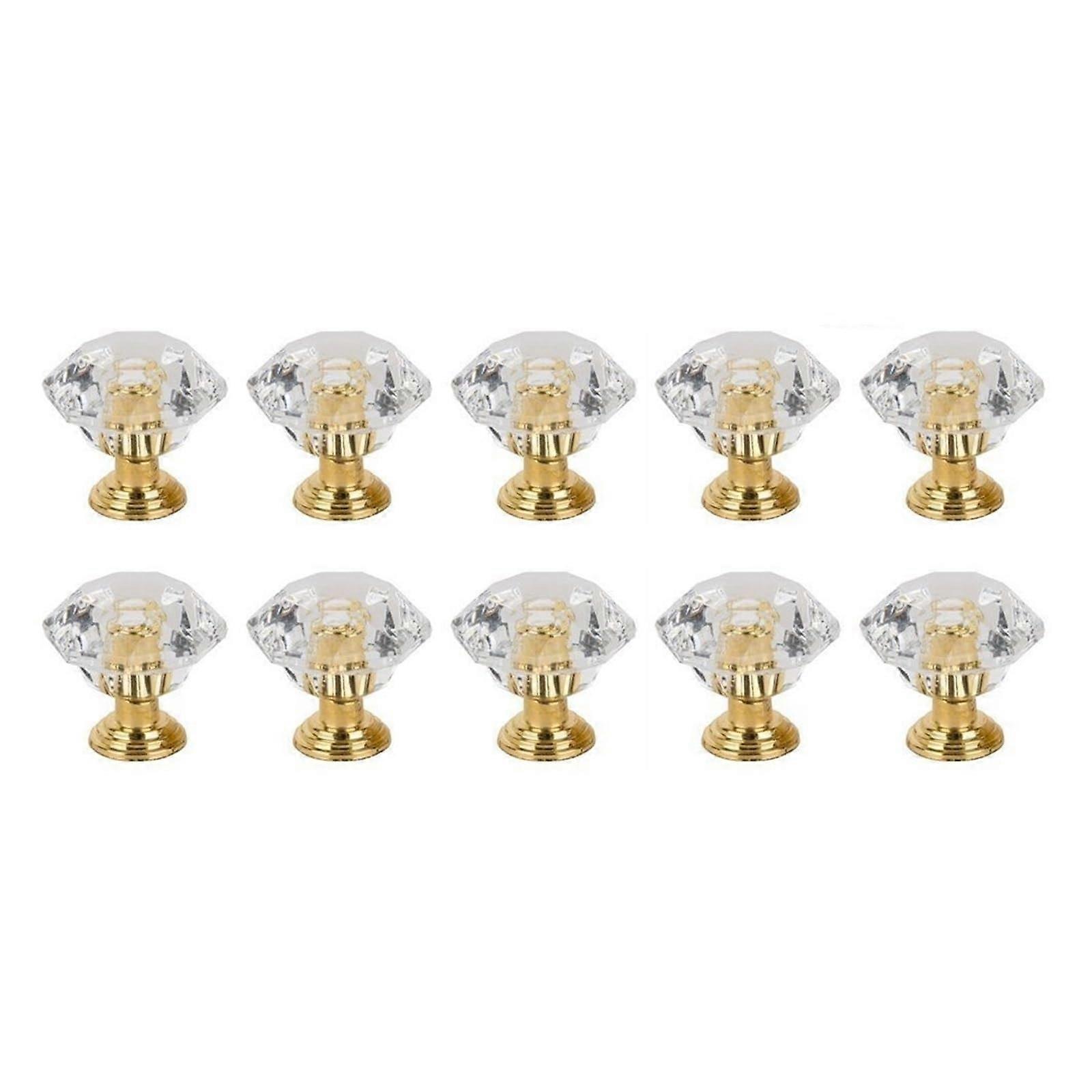 Crystal Cabinet Knobs 10Pcs Diamond Shape Acrylic Drawer Pulls Elegant Cupboard Door Handles