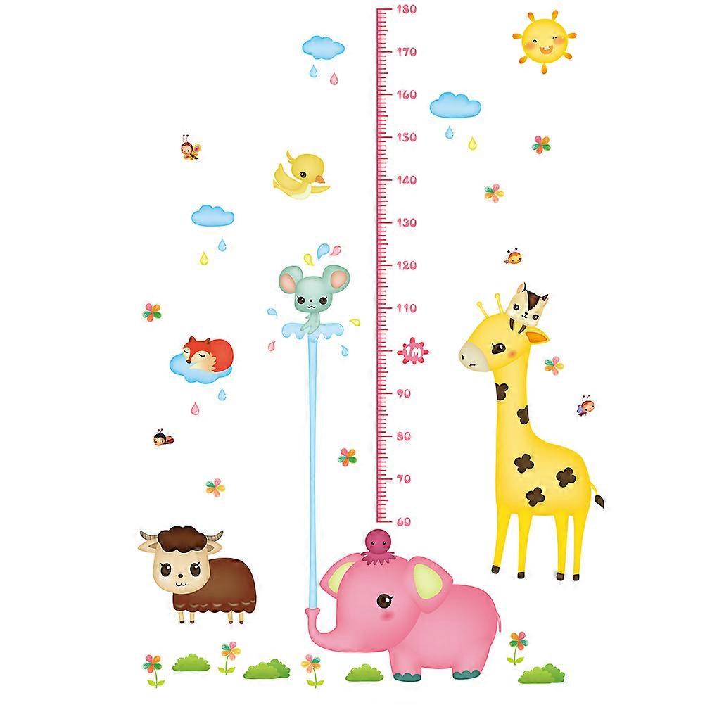 Growth Chart Sticker Creative PVC Material Kindergarten Child Growth Tracking Rectangle Shape Waterproof Function 1Pack