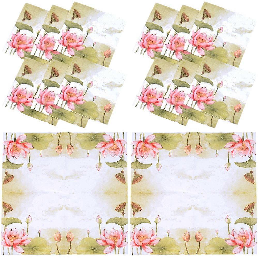 Assorted Napkins for Party Use Flower Pattern 20 Sheets Tissue