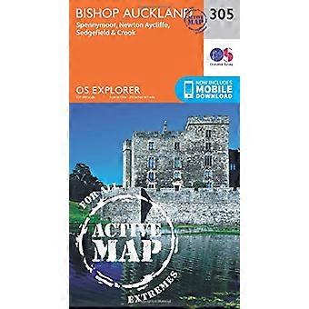 Carte d’exploration OS actif (305) Bishop Auckland - Spennymoor et Newtown (OS Explorer carte Active)