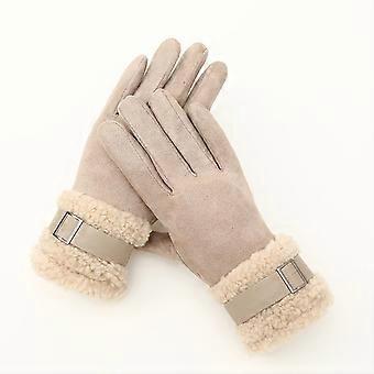 Damen Winter Wildlederhandschuhe Touchscreen Fleece Thermo Warm Damen Trendy Solid Sherpa Ski Schneehandschuhe