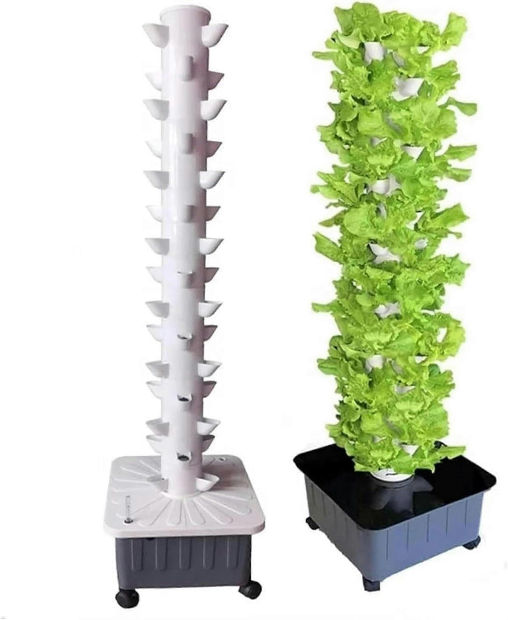Hydroponic Growing System with Full Spectrum LED and Timer, Indoor Vertical Hydroponic Tower