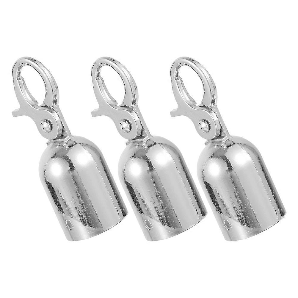 3Pcs Rope End Stop Silver Handrails Cord Locks for Queue Control Barriers