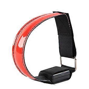 Brassard de sécurité LED avec lumières LED à structure quadrillée, taille élastique ajustable pour la course et le cyclisme nocturnes, lot de 4 rouges