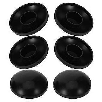 Trampoline Pole Caps: 6Pcs Black Rubber Safety Net Protectors, 5x5x1cm Accessories for Secure Fixing