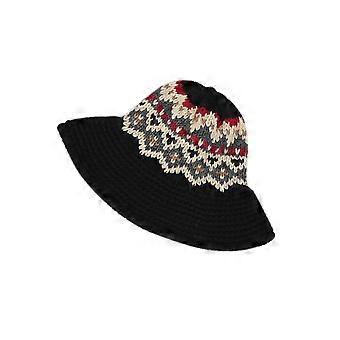 Warm Hat 2Pcs Winter Knitted Beanie For Women Shopping Bars 7cm Hat Brim Windproof