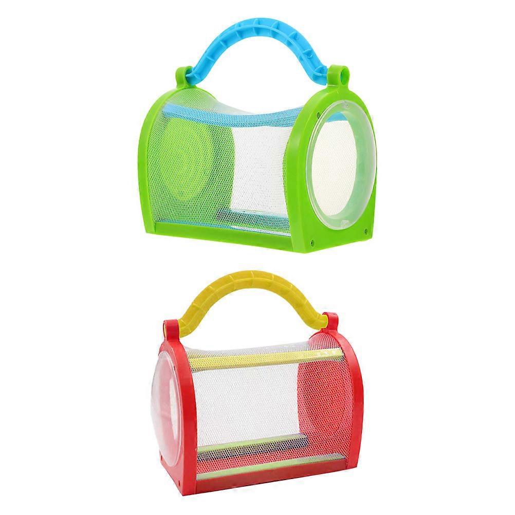 Plastic Insect Viewing Box for Storage Portable Cage Assorted Color 4Pcs