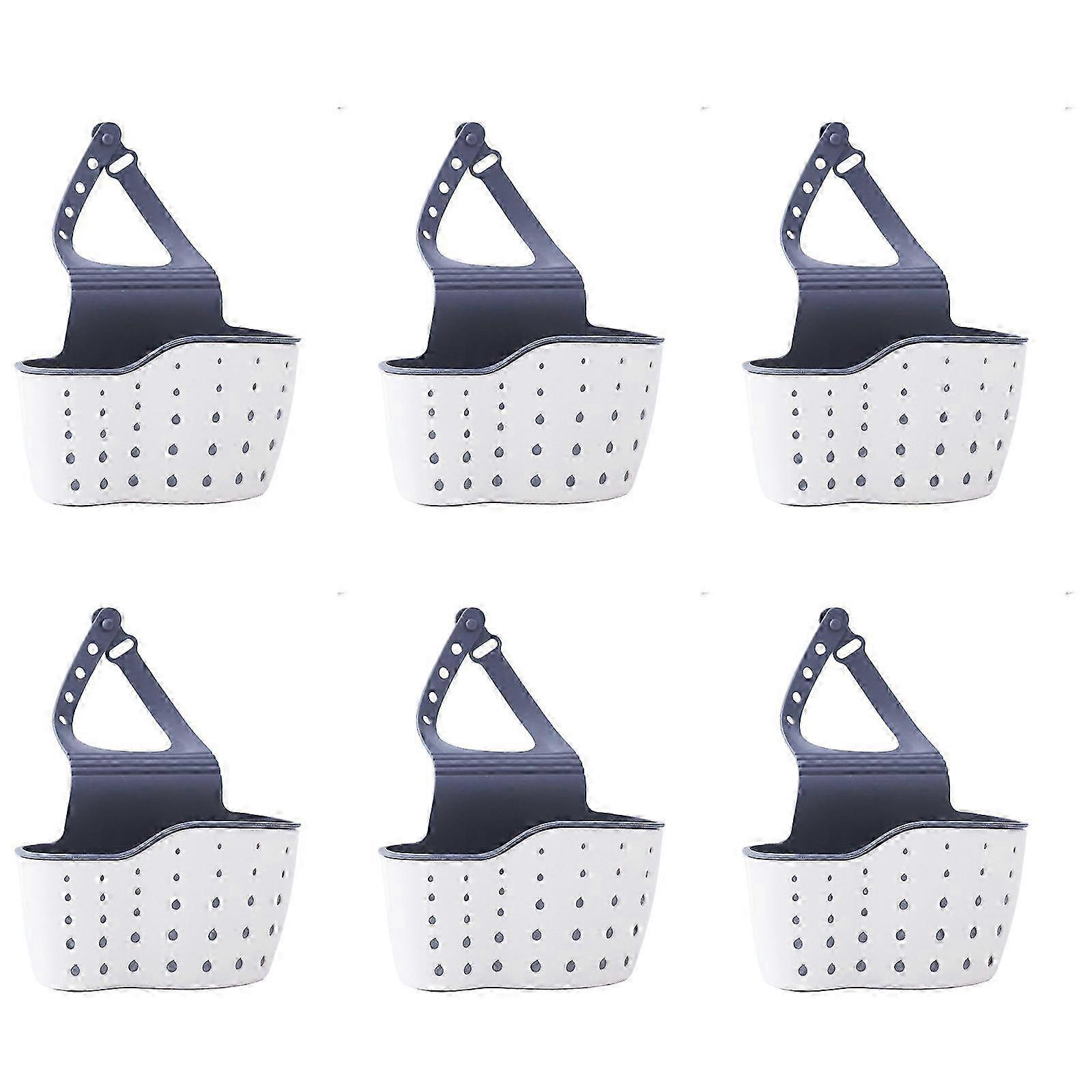 Practical Adjustable Faucet Mounted Organizers Double Deck Drying Rack Easy Cleaning Plastic Storage for Kitchen Tool