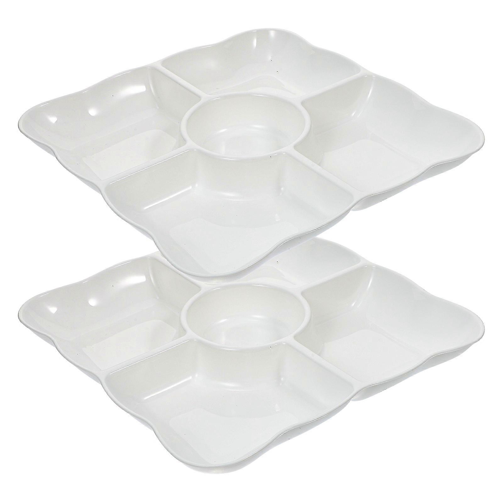 Four-Leaf Fruit Tray Multi-Grid Tray for 2Pcs Candy Storage