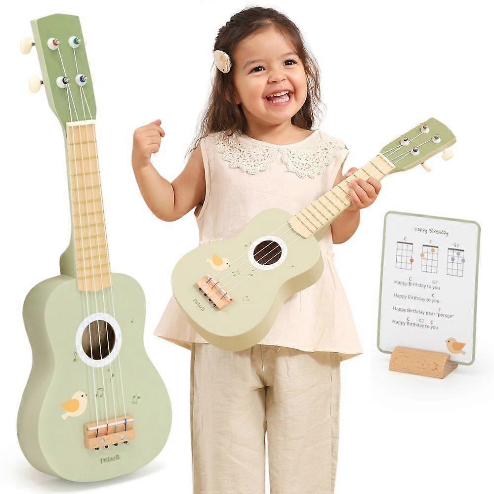 Viga Ukulele Gitarr Barn Grön Musiknoter