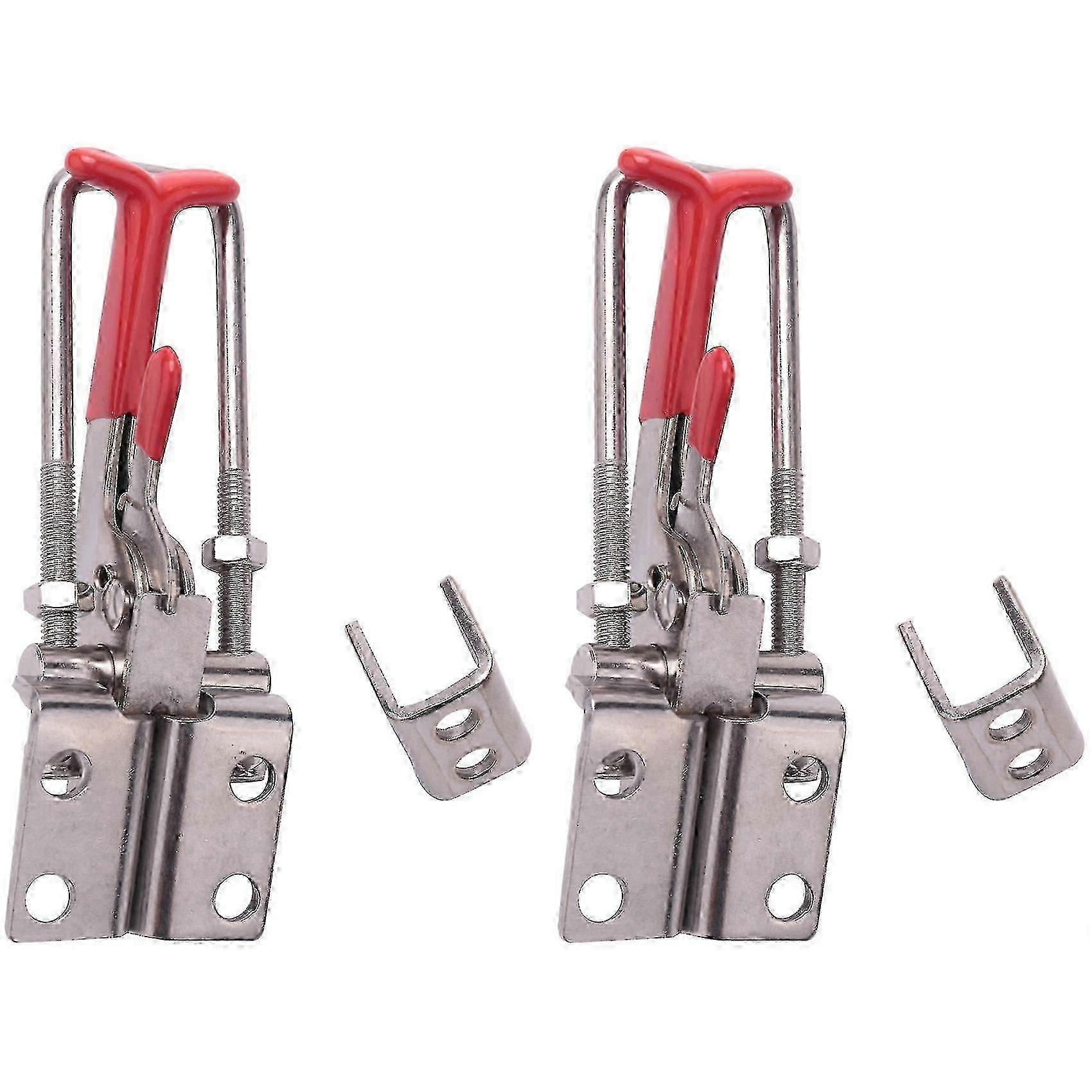 2-Pack 2000lbs Heavy Duty Adjustable Self-Locking Toggle Clamp with U-Bolt Latch