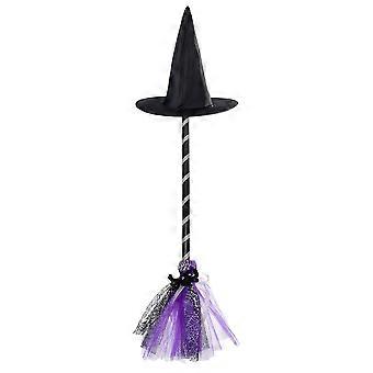1 Set Maskerade Hoed Bezem Prop Halloween Party Cosplay Heks Bezem Kostuum Accessoires