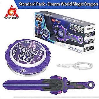 6 Standard-Pack-Blazing War Bear Glühender Metall-Kreiselkreisel mit Monster-Ikone-Schwertwerfer-Anime-Kinderspielzeug