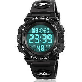 Montre LED multifonction étanche pour enfants - Cadeau pour enfants - Noir