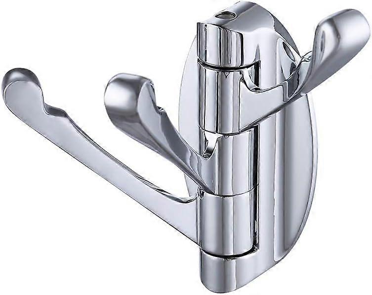 Wall-mounted coat rack with 3 foldable rotating hooks