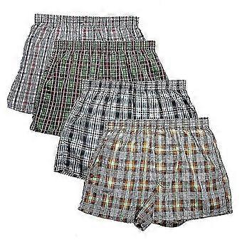 Z6 4-pack Men's Boxer Shorts Woven Cotton 100% Classic Plaid Combed Male Underpant Loose Breathable