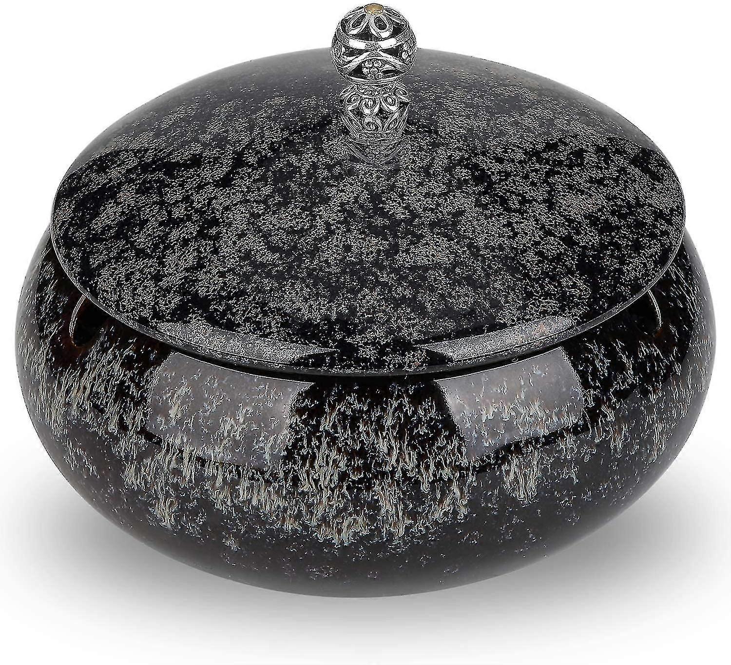Large Ceramic Ashtray With Lid