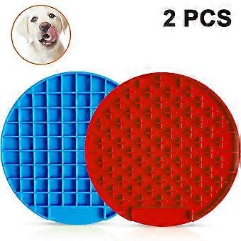 2pcs Pet Lick Pad, Peanut Butter Lick Mat, Anxiety Relief Fun Dog Feeder