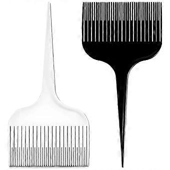 (Schwarz-Weiß)Professioneller tragbarer Haarfärbekamm, rutschfeste Nadel mit spitzem Schwanz und Highlights, perfekt zum Färben von Haaren