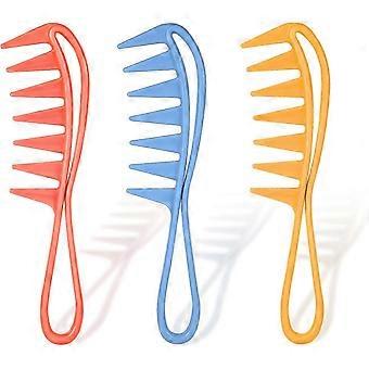 3 Stück breitzahniger Kamm (orange, blau, rosa)