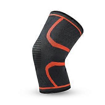 2 Pack Adjustable Compression Knee Wraps for Weightlifting and Squats, Medium Size, Bright Orange