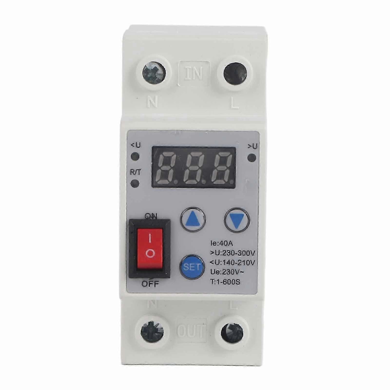 Over Under Voltage Protective Device Digital Display Protector Adjustable Auto Reset 230V 26-27