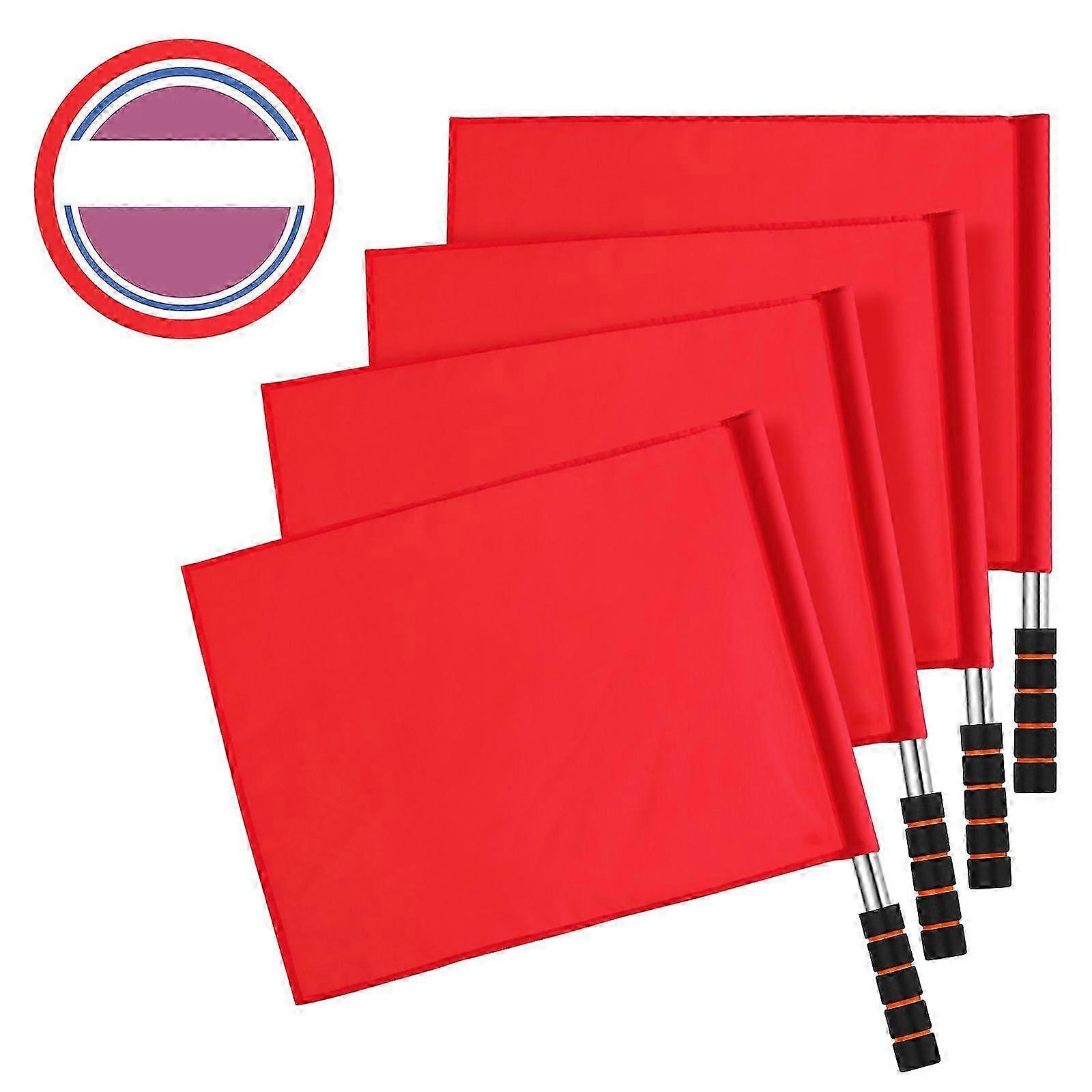 4 Pcs Referee Flags Command Flags Signal Flags Hand Waving Flags for Game Match Competition