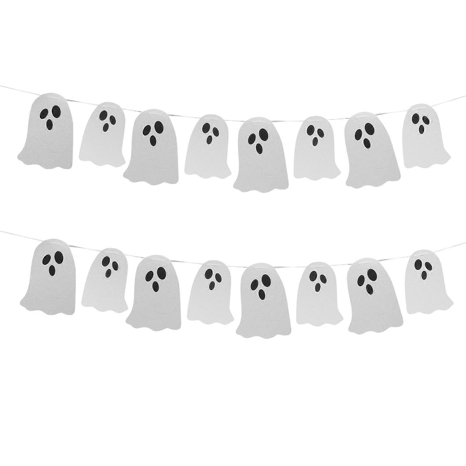 Halloween Ghost Decorations Paper Flag Pull for Party