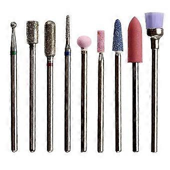 Nagelschleifkopf, runde Kegel, kompatibel mit Polieraufsätzen, 18-teiliges Nagelbohrer-Set
