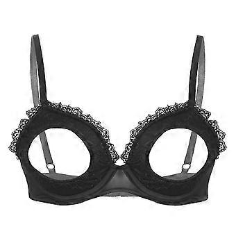 Naisten alusvaatteet Cutout Pehmustettu Underwired Rintaliivit Topit Säädettävät olkaimet Avoimet rintaliivit Hollow Out Pitsi Brassiere alusvaatteet