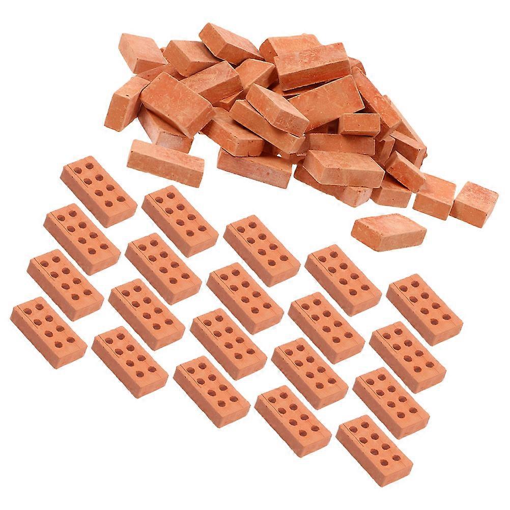 DIY Miniature Bricks Brown Clay Bricks for Sand Table 100Pcs Brick Replacements