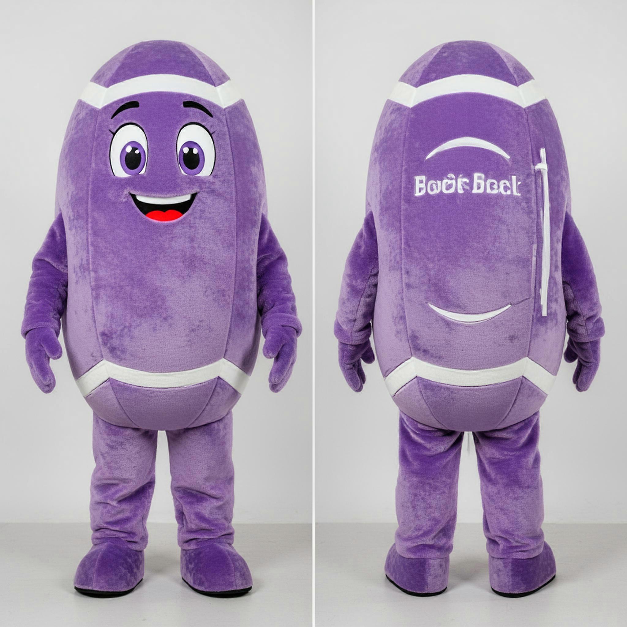 MASTICOT Lavender Rounded Rugby Ball Mascot