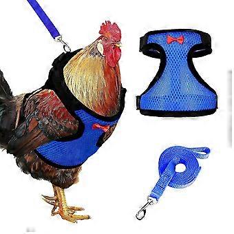 Chicken breast strap, upgraded double-adjustable chicken breast strap and belt set (blue, S) 26-27