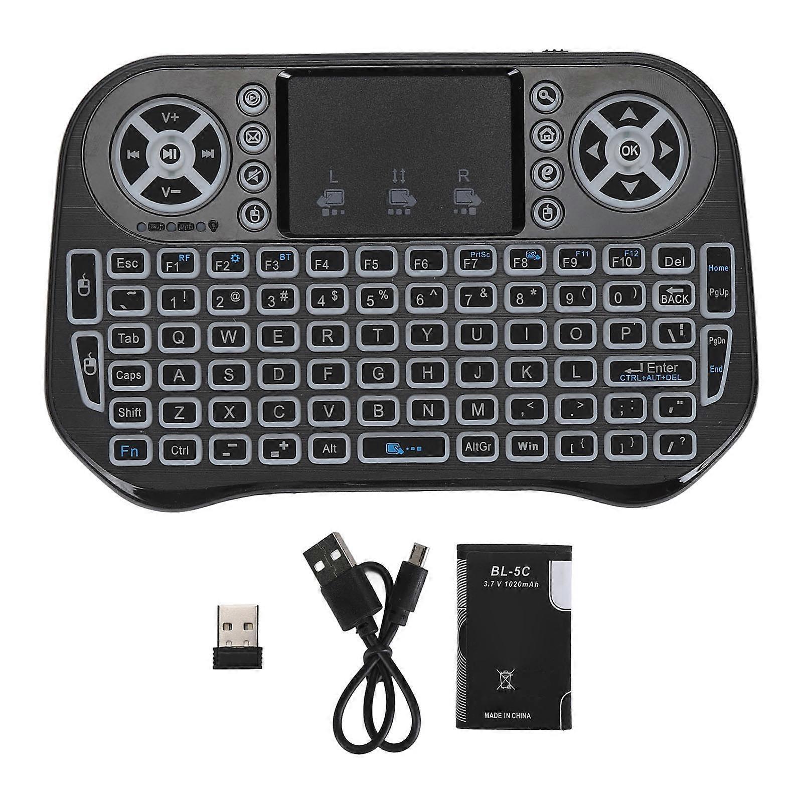 Mini Keyboard with Touchpad 3 Color Backlight Switching