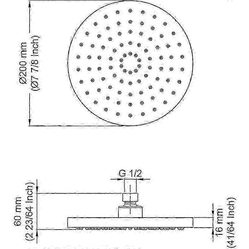 20cm Adjustable Anti-Scale Shower Head