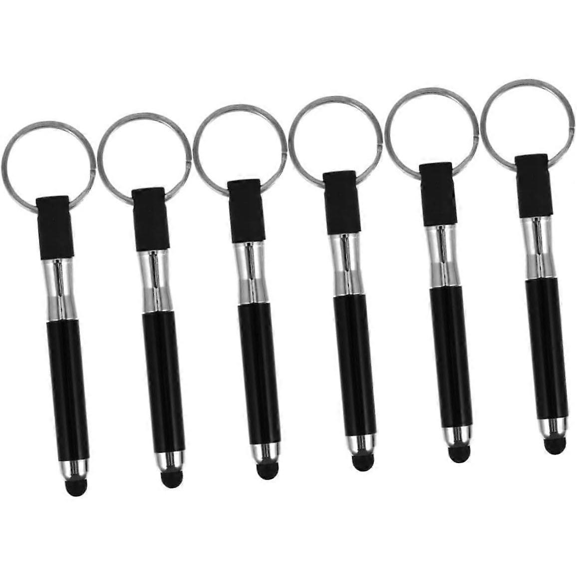 6pcs Key Ring Stylus Pen Alloy Capacitive Touch Screen Accessory