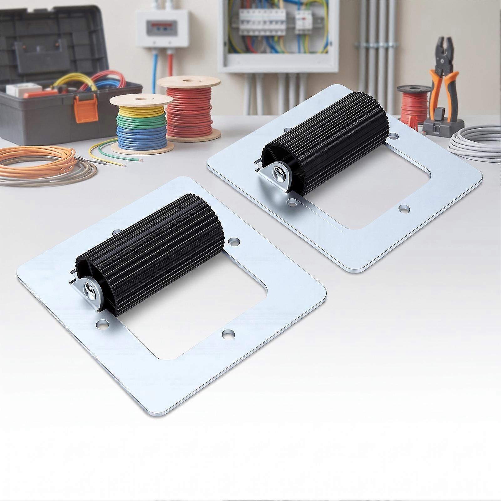 2PCS Cable Pulling Helper with Roller   86 Type Wall Box Wire Threading Plate for Electrical Installation and Repair Work