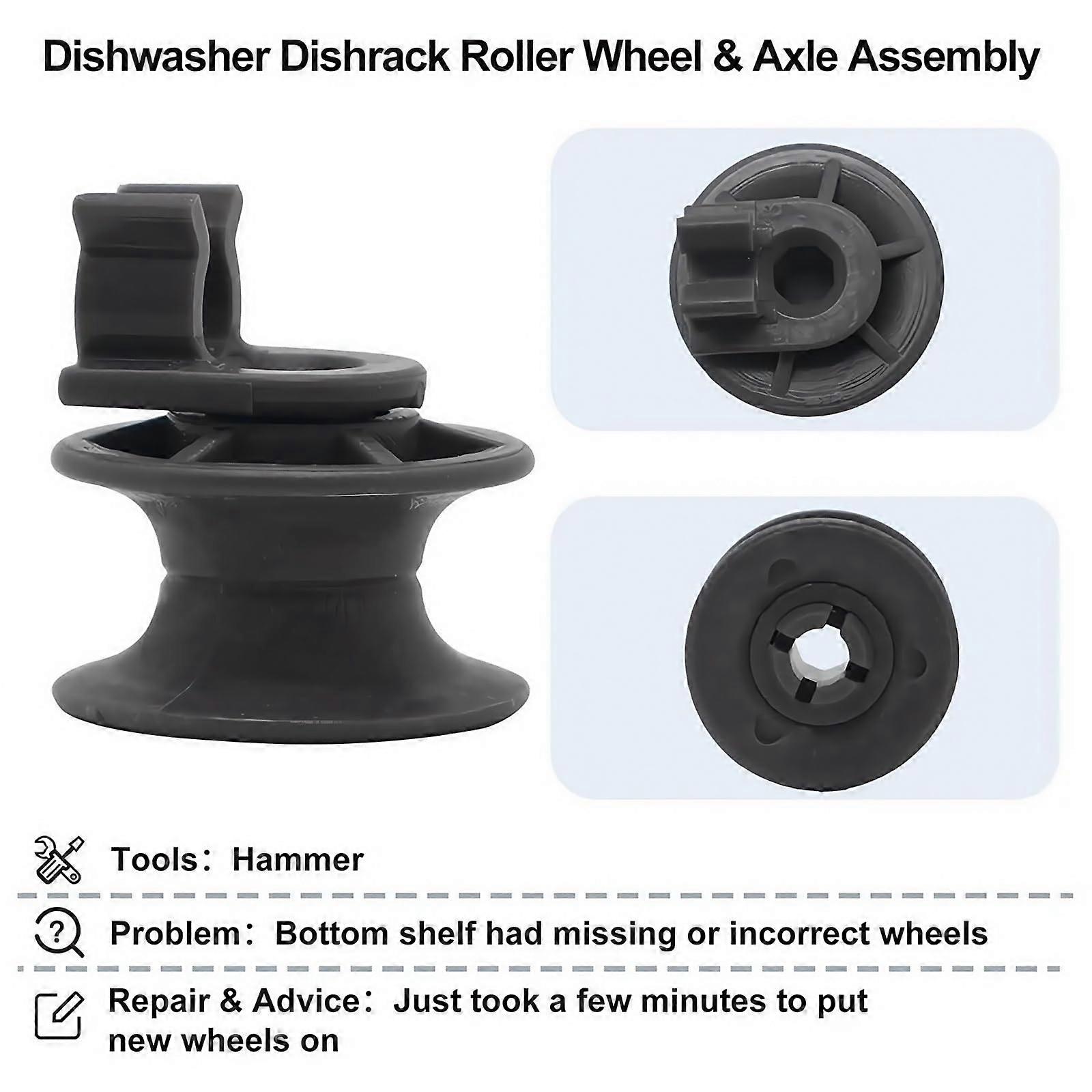 12Pack Dishwasher Rack Roller Wheels Replacement for LG 4581DD3002A, Smooth Rack Movement, Durable Use