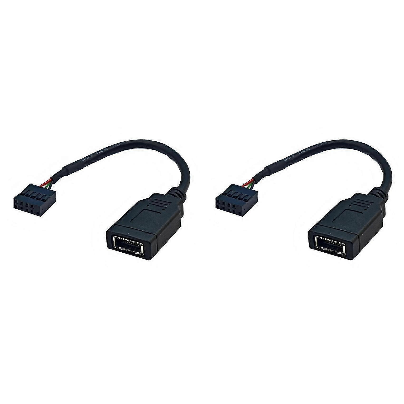 2X USB 9PIN to Type-C Front Panel Cable USB 9PIN to TYPE-E KEY-A Adapter Cable USB Front Panel Adapter Cable