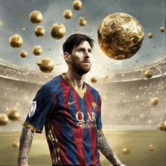 Lionel Messi Barcelona Golden Balls Stadium Jigsaw Puzzle XIN671