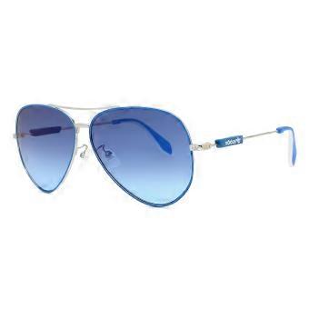 Adidas Originals OR0085 92X, lunettes de soleil unisex de type aviateur, monture complète bleu argent, protection UV2, modèle original.