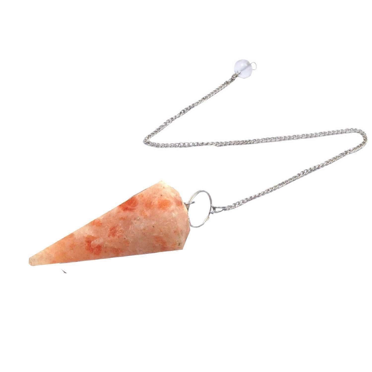 Sunstone Shaped Dowser Healing Crystal Pendulum