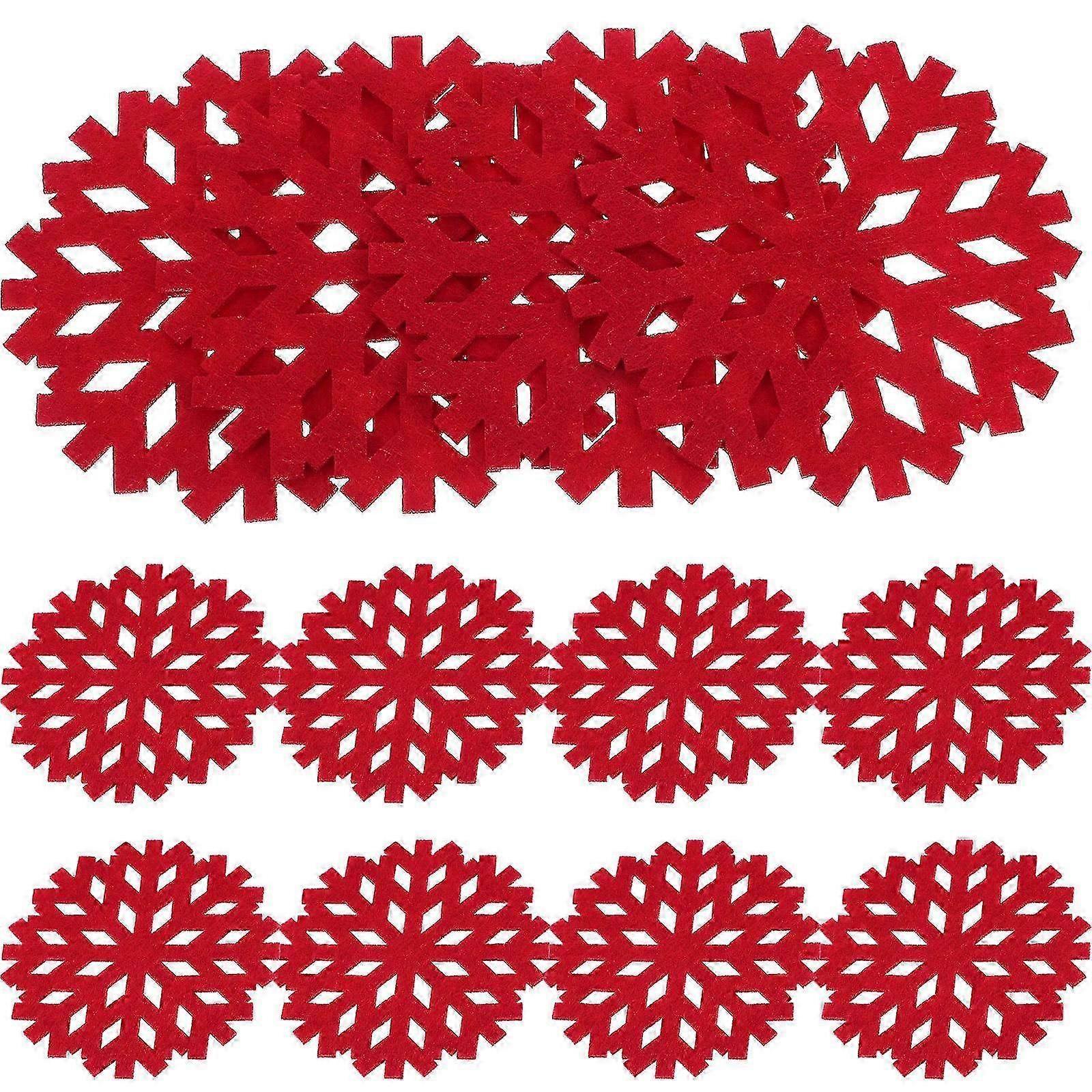 20Pcs Red Christmas Snowflake Placemat Set compatible with Kitchen Table Decor