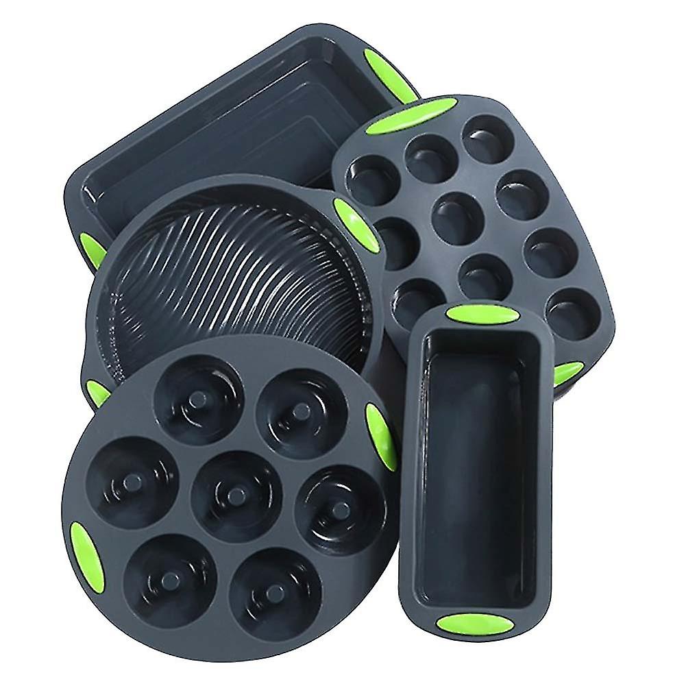 5pcs Silicone Baking Set Loaf Tin/cake Tin/muffin Pan/cookie Sheet