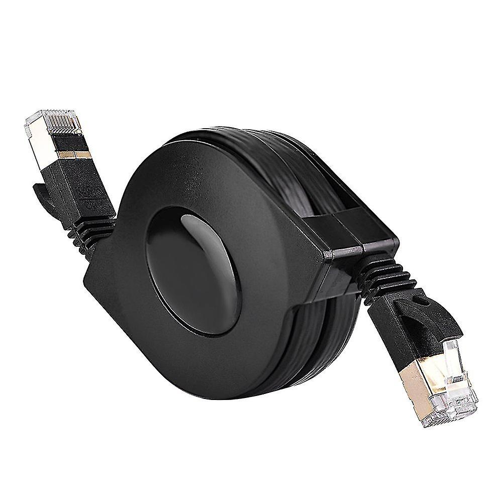 イーサネットケーブル、ポータブル格納式 Cat7 RJ45 パッチシールド LAN ネットワークケーブルフラットイーサネットコード